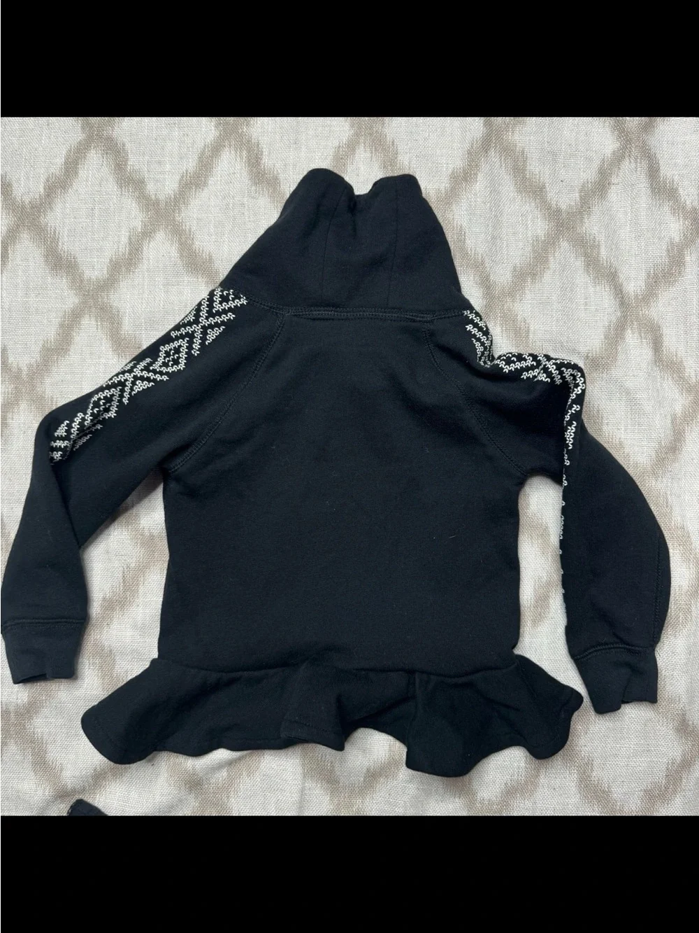 Ralph Lauren Girls 4T Black Nordic Snowflake Funnel Neck Peplum Sweatshirt
